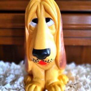 Droopy Sad Eyed Hound Dog Plastic Bank Vintage 1970s Approx 14"